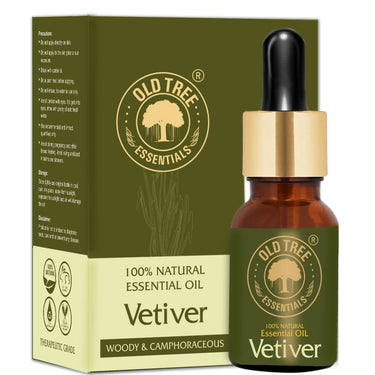 Old Tree Vetiver Essential Oil for Skin Care, Home Fragrance and Soap Making (15ml) - Pure Natural Aromaherapy Oil for Bath, Diffuser with Glass Dropper